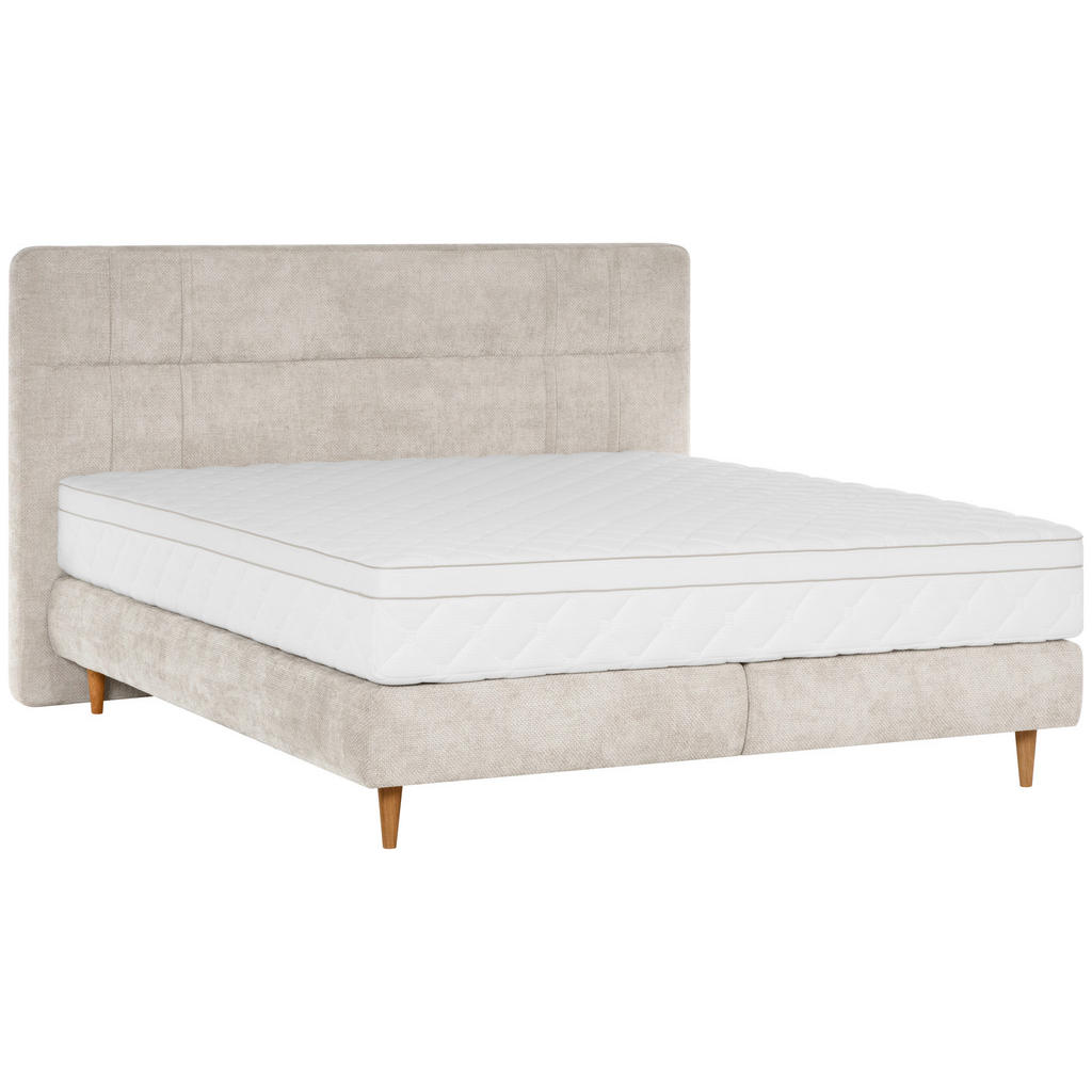 BOXSPRINGBED 160 cm x 200 cm, wit textiel