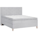 BOXSPRINGBED 180 cm x 200 cm, lichtgrijs textiel thumbnail 7