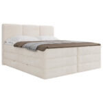 BOXSPRINGBED 180 cm x 200 cm, crème textiel thumbnail 3