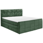 BOXSPRING BED 180 cm x 200 cm, textiel, houtmateriaal olijfgroen thumbnail 2