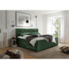 BOXSPRING BED 180 cm x 200 cm, textiel, houtmateriaal olijfgroen