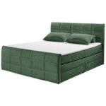 BOXSPRING BED 180 cm x 200 cm, textiel, houtmateriaal olijfgroen thumbnail 3