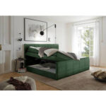 BOXSPRING BED 180 cm x 200 cm, textiel, houtmateriaal olijfgroen thumbnail 6