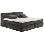 BOXSPRINGBED 200 cm x 240 cm, textiel, materiaal hout grijs thumbnail 2