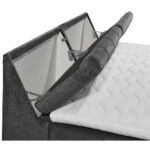 BOXSPRINGBED 200 cm x 240 cm, textiel, materiaal hout grijs thumbnail 4