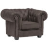 CHESTERFIELD ARMSTOEL, grijze textiel