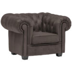 CHESTERFIELD ARMSTOEL, grijze textiel thumbnail 1