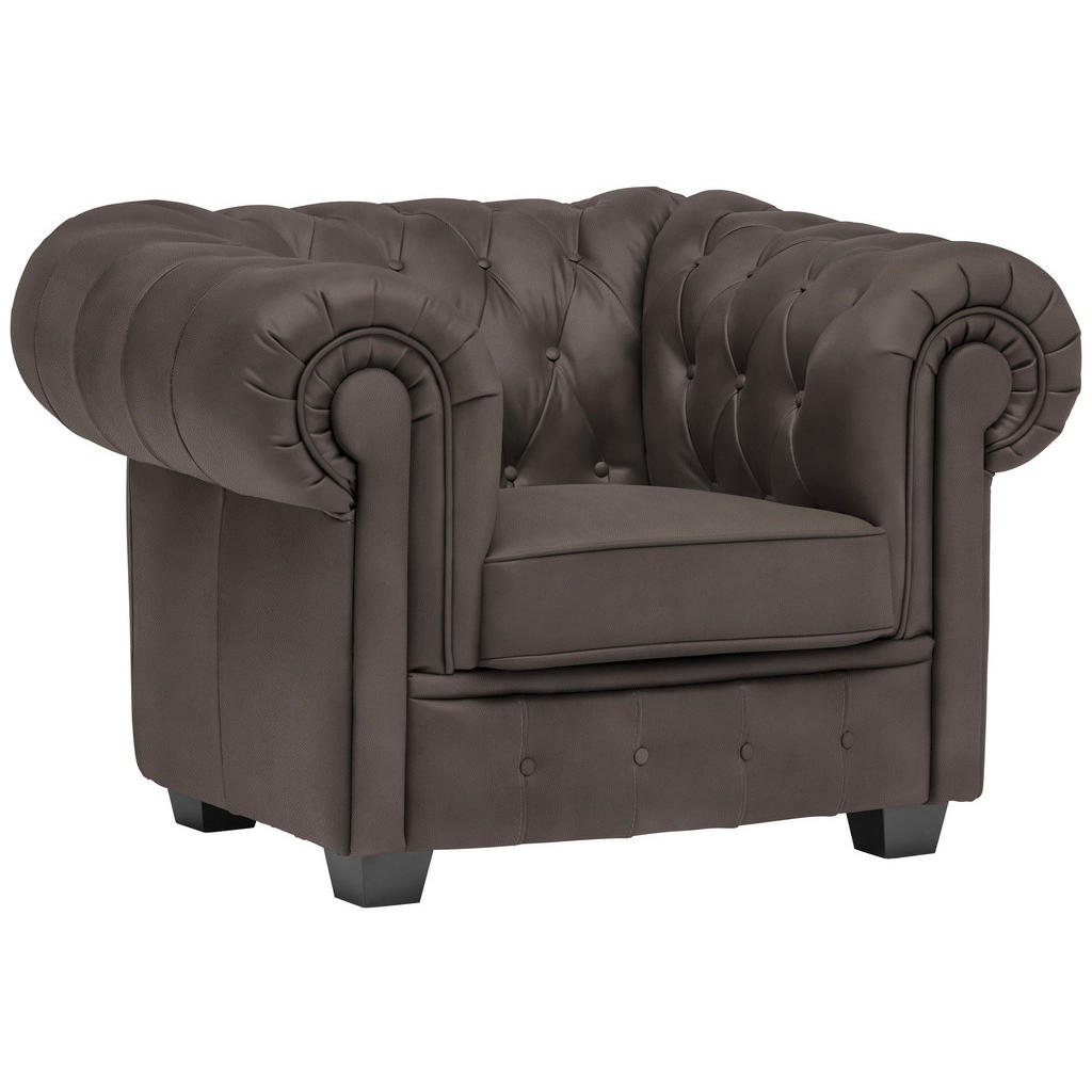 CHESTERFIELD ARMSTOEL, grijze textiel