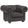 CHESTERFIELD ARMSTOEL, donkergrijs textiel