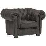 CHESTERFIELD ARMSTOEL, donkergrijs textiel thumbnail 1