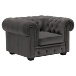 CHESTERFIELD ARMSTOEL, donkergrijs textiel thumbnail 4