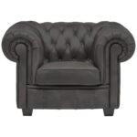 CHESTERFIELD ARMSTOEL, donkergrijs textiel thumbnail 5