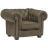 CHESTERFIELD FAMSTOEL, vuilbruin textiel