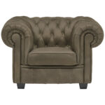 CHESTERFIELD FAMSTOEL, vuilbruin textiel thumbnail 4