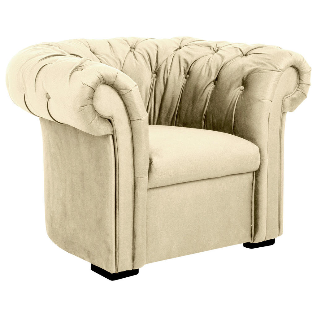 CHESTERFIELD FAMSTOEL, wit textiel