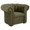 CHESTERFIELD ARMSTOEL, olijfgroen textiel