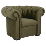 CHESTERFIELD ARMSTOEL, olijfgroen textiel thumbnail 1