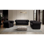 CHESTERFIELD BANK, antraciet textiel thumbnail 2
