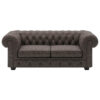 CHESTERFIELD BANK, donkerbruin leer