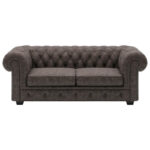 CHESTERFIELD BANK, donkerbruin leer thumbnail 1