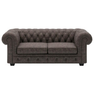 CHESTERFIELD BANK, donkerbruin leer