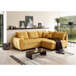 ECKSOFA incl. Hocker, microvelours geel thumbnail 3