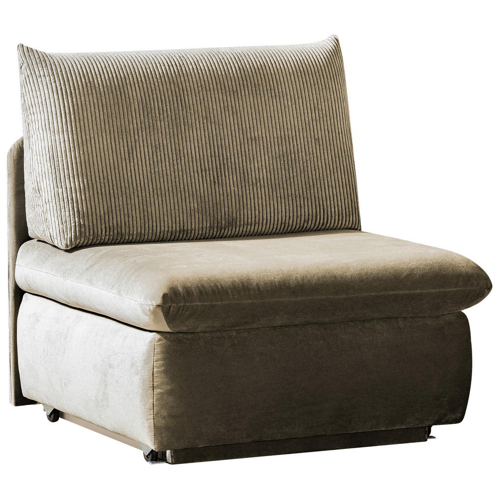 Fauteuil met bed, kleur cappuccino textiel