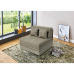 Fauteuil met leer, wit textiel thumbnail 2