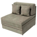 Fauteuil met leer, wit textiel thumbnail 4