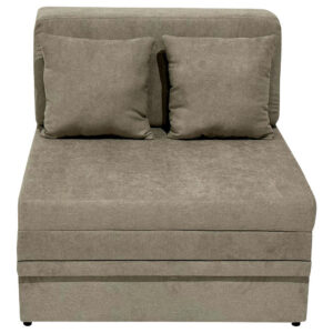 Fauteuil met leer, wit textiel