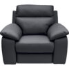 STOEL MET HOOFDSTEUN, donkerblauw leer