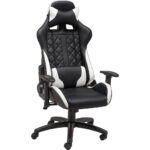 GAMING STOEL metaal, kunststof, textiel zwart, wit thumbnail 1