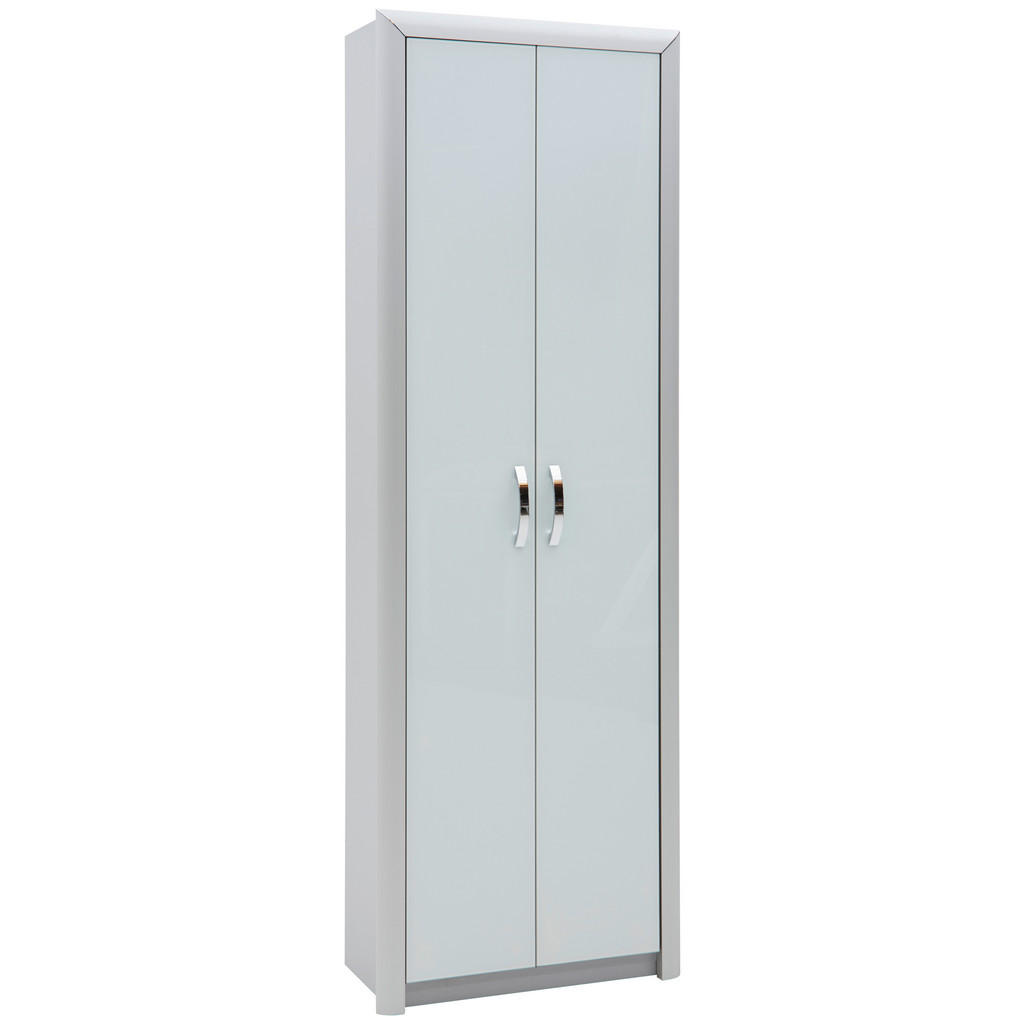 GARDEROBE wit, aluminiumkleur