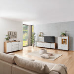 Dressoir Austin 90 cm, wit, eikenkleur thumbnail 2