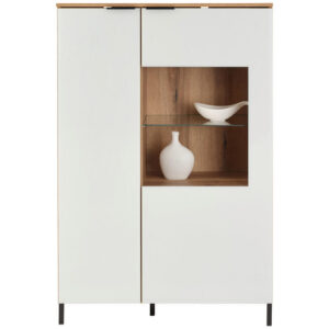 Dressoir Austin 90 cm, wit, eikenkleur
