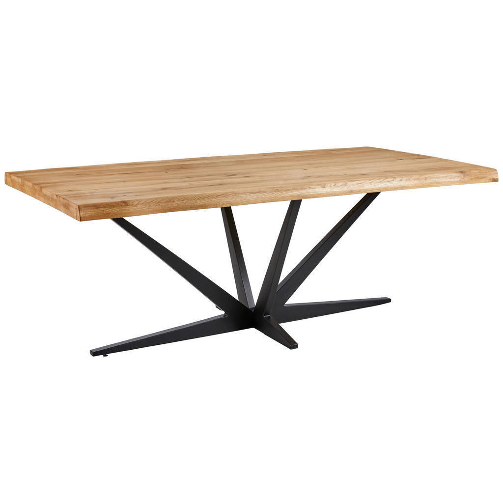 EETTAFEL, massief zwart eiken, eikenkleur