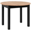EETTAFEL, zwart, ambachtelijk eiken