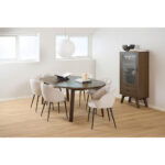 EETTAFEL, donkerbruin gefineerd eiken thumbnail 2