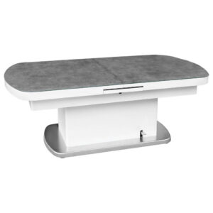 CLUBTAFEL, grijs, wit, roestvrij staalkleur