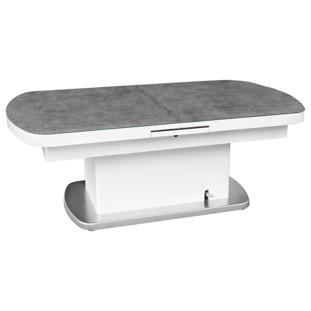 CLUBTAFEL, grijs, wit, roestvrij staalkleur