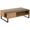 CLUBTAFEL, 110/60/35 cm zwart, eikenkleur