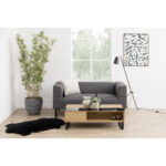 CLUBTAFEL, 110/60/35 cm zwart, eikenkleur thumbnail 4