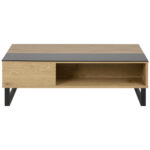 CLUBTAFEL, 110/60/35 cm zwart, eikenkleur thumbnail 5