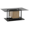 CLUBTAFEL, zwart, eikenkleur