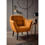 COCKTAIL-ARMSTOEL, koperkleurig textiel, houtmateriaal thumbnail 2