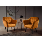 COCKTAIL-ARMSTOEL, koperkleurig textiel, houtmateriaal thumbnail 3