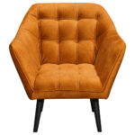 COCKTAIL-ARMSTOEL, koperkleurig textiel, houtmateriaal thumbnail 4