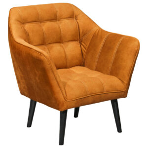 COCKTAIL-ARMSTOEL, koperkleurig textiel, houtmateriaal