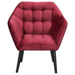 COCKTAIL-ARMSTOEL, wijnrood textiel, houtmateriaal thumbnail 4