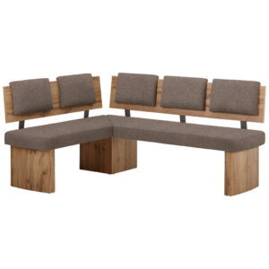 HOEKBANK, textiel, materiaal hout bruin, kleur eiken